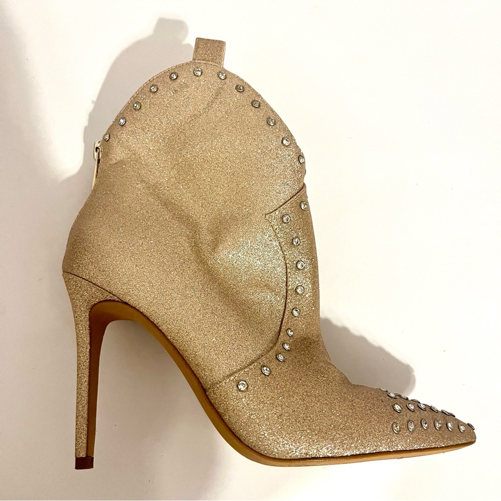 Jessica Simpson Sparkle Rhinestone Studded High Heel Ankle Boots